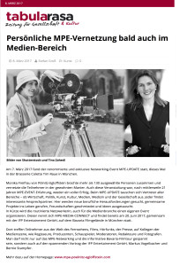 Beitrag vom 8. Maerz 2017 auf tabula rasa - Zeitung für Gesellschaft aund Kultur ueber MPE-UPDATE am 7. Maerz 2017 und MPE-MEDIA-CONNECT